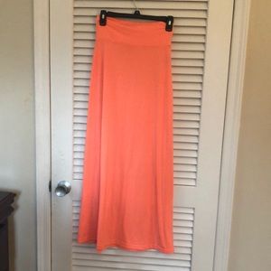 Coral pink long skirt